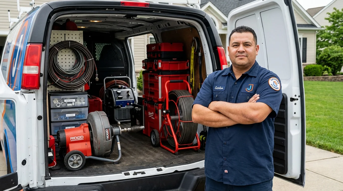 Professional drain cleaning equipment and Johns Plumbing LLC plumber in Auburn Hills