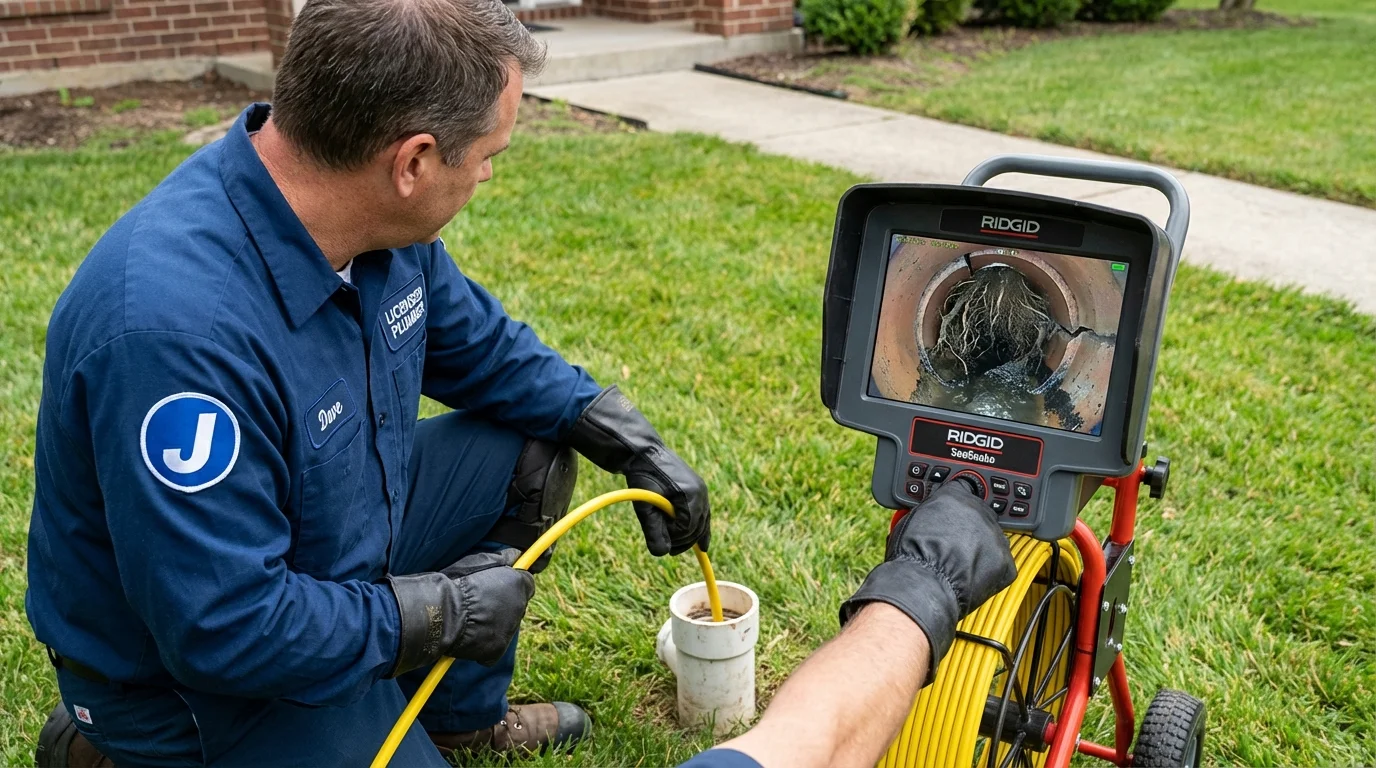 Sewer camera inspection being performed by Johns Plumbing LLC in Auburn Hills