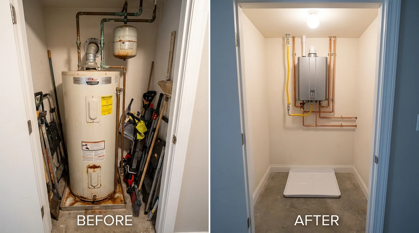 Tank water heater versus wall-mounted tankless unit comparison for Auburn Hills, MI homeowners