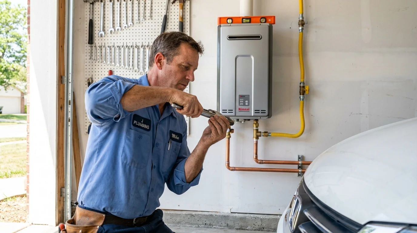 Tankless water heater installation by a Johns Plumbing LLC plumber in Auburn Hills